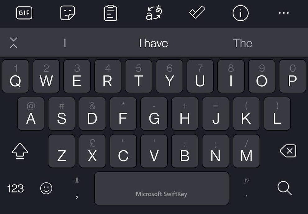 Zeichen auf der Smartphone-Tastatur Swiftkey