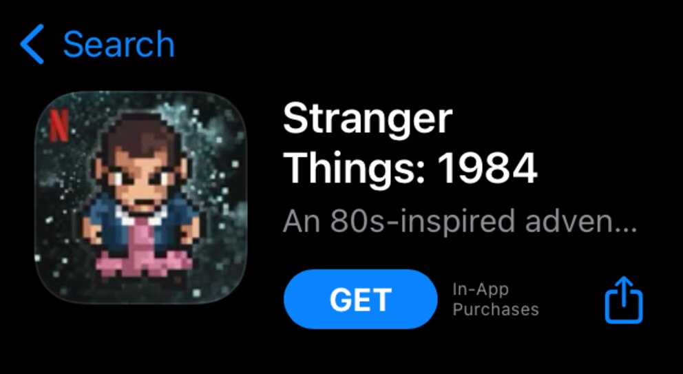 Netflix-Spiel „Stranger Things: 1984“ im Apple App Store