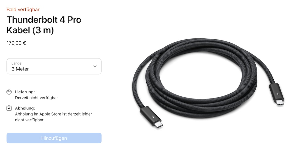 Apple Thunderbold 4 Pro Kabel