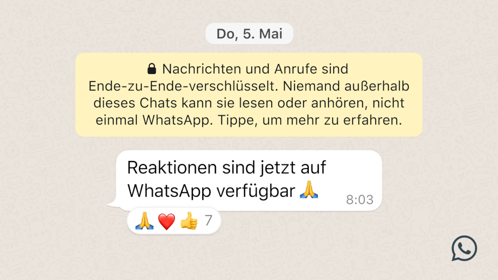 WhatsApp Emoji-Reaktionen