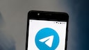 Telegram Abo_ Logo des Dienstes auf Smartphone