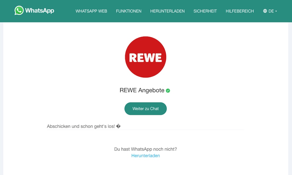 Screenshot WhatsApp Rewe