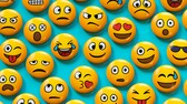 Emojis Quiz Bedeutung viele unterschiedliche Emojis auf türkisenem Boden