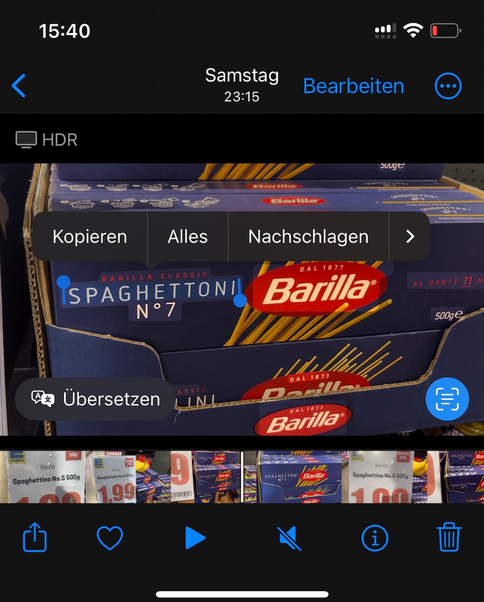 Die Texterkennung in iOS 16 ist nun auch in Videos verfügbar