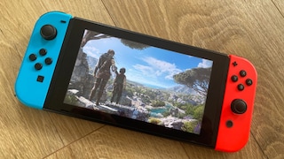 A Plague Tale Requiem Startbildschirm auf der Nintendo Switch Rot Blau
