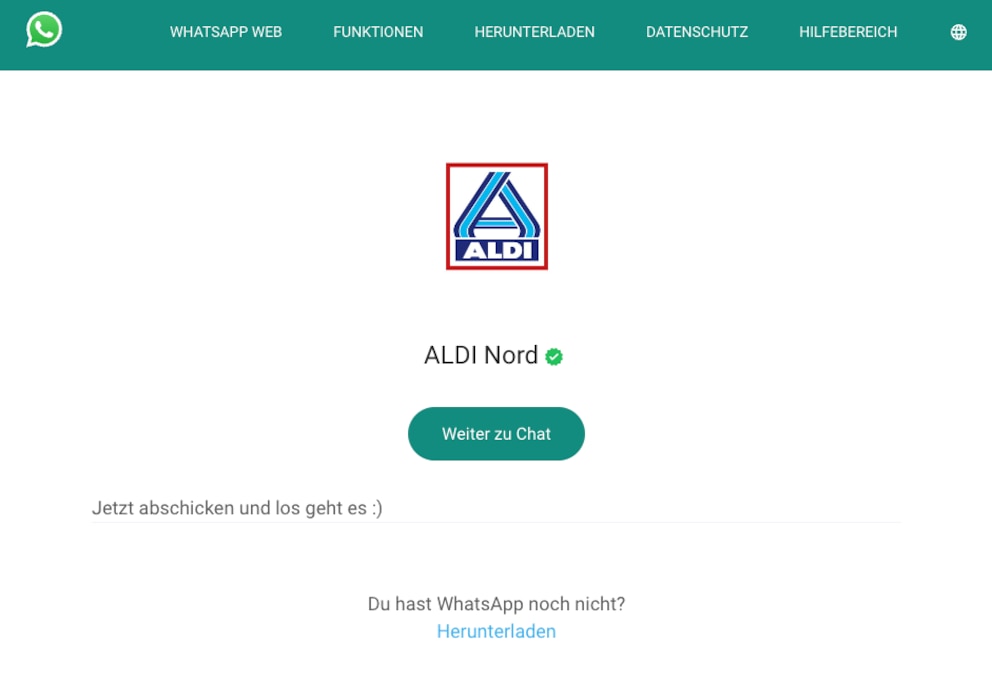 Aldi Nord verteilt seine Angebote nun auch über WhatsApp.