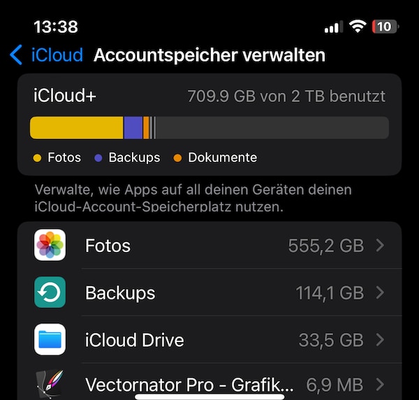 In den Einstellungen lassen sich viele unnötige Dateien aus der iCloud löschen