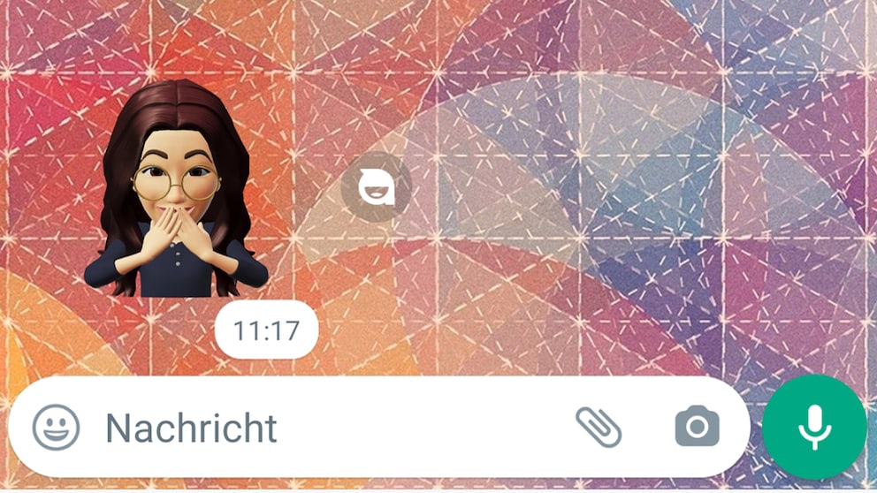Geist-Symbol hinter WhatsApp-Stickern