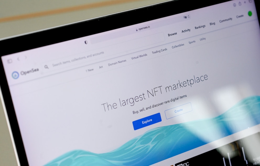 Die Webseite des NFT-Marketplatzes OpenSea