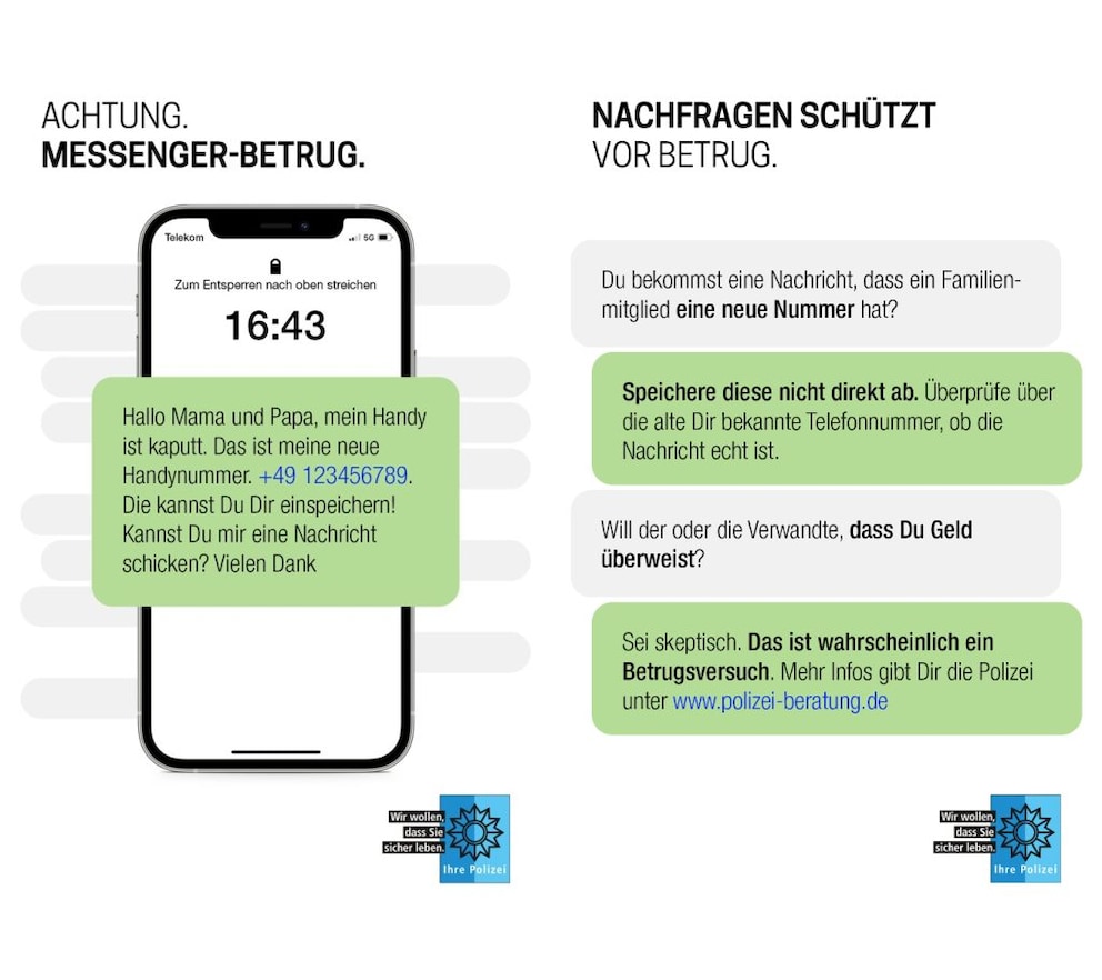 With these image templates, LPI Jena aims to warn about the grandchild scam