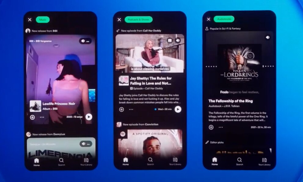 Screenshot Home Feed in der Spotify-App