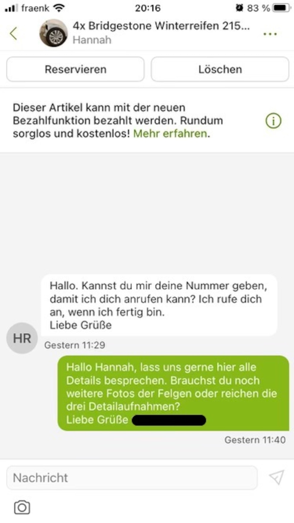 Kontakt zu  Kleinanzeigen: Telefonnummer, E-Mail oder Anschrift