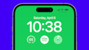 Spotify Widget Sperrbildschirm iPhone blauer Hintergrund