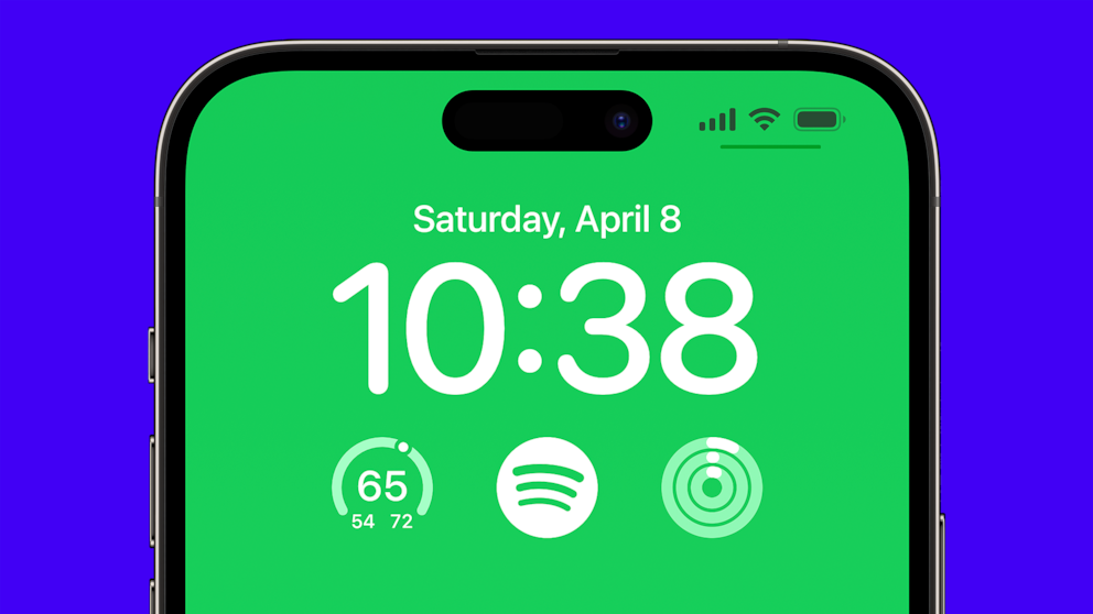 Spotify Widget Sperrbildschirm iPhone blauer Hintergrund