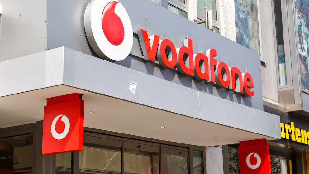 Großes Logo vom Vodafone-Shop.