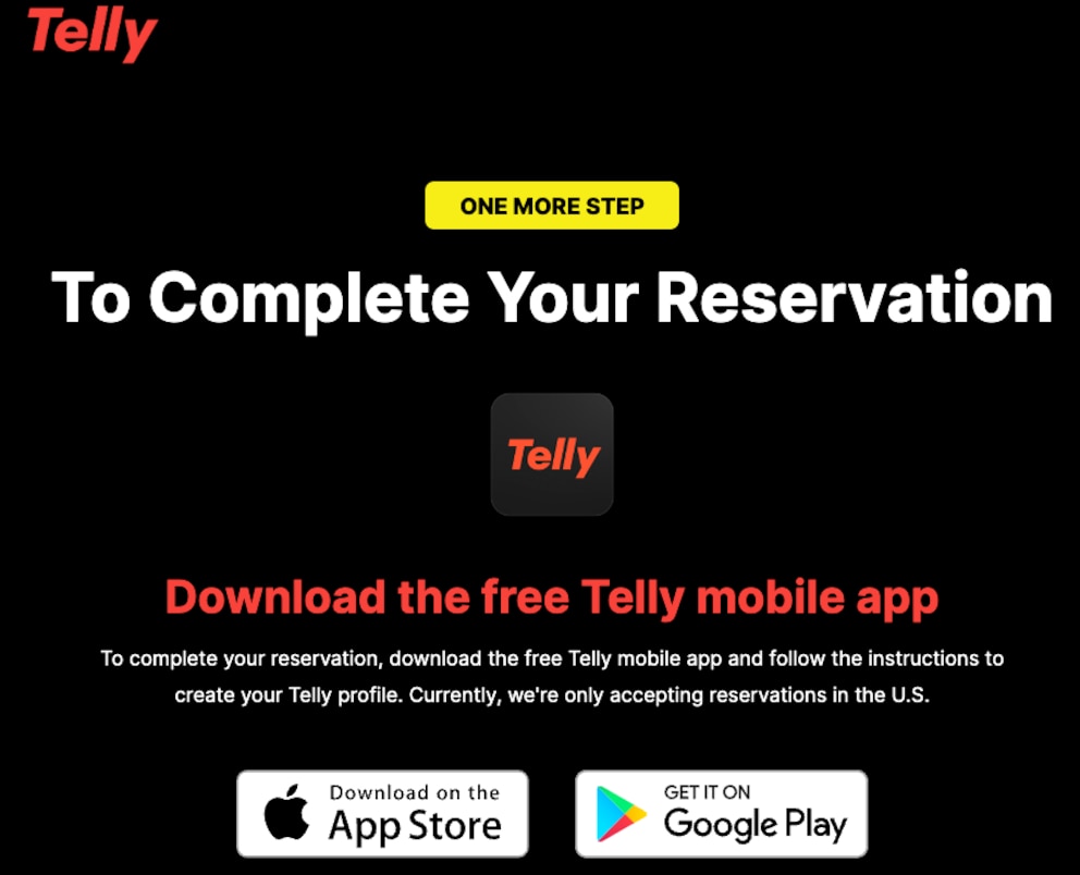 Telly-App zur Registrierung für den Gratis-Fernseher.