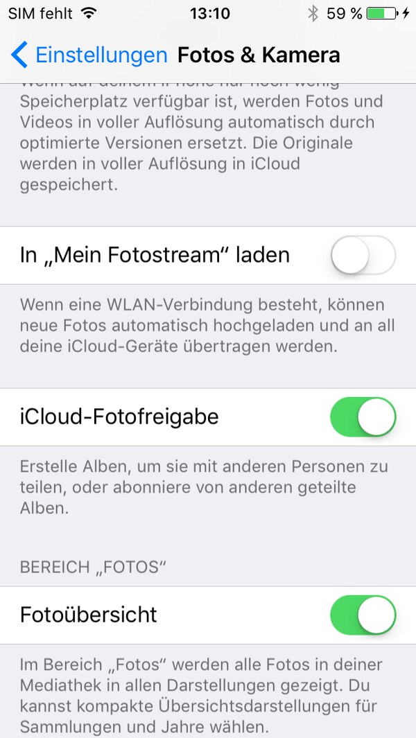 Auf neuen iPhones stellt Apple den Fotostream nicht mehr bereit