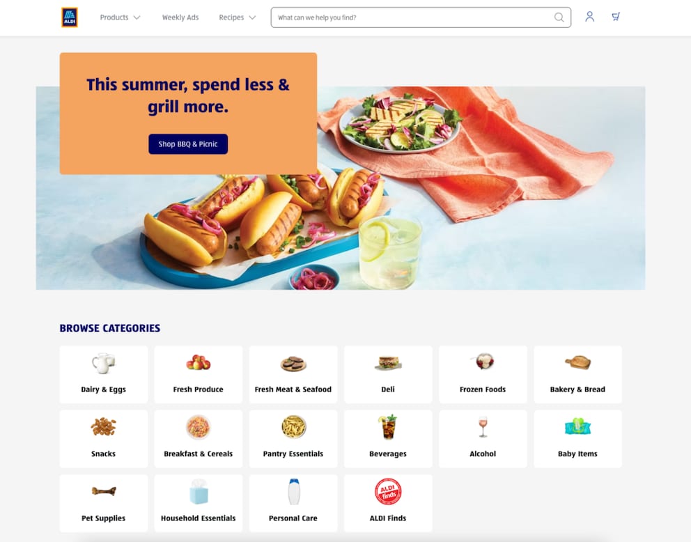 The online presence of Aldi's delivery service in the U.S. could be a model for the German counterpart