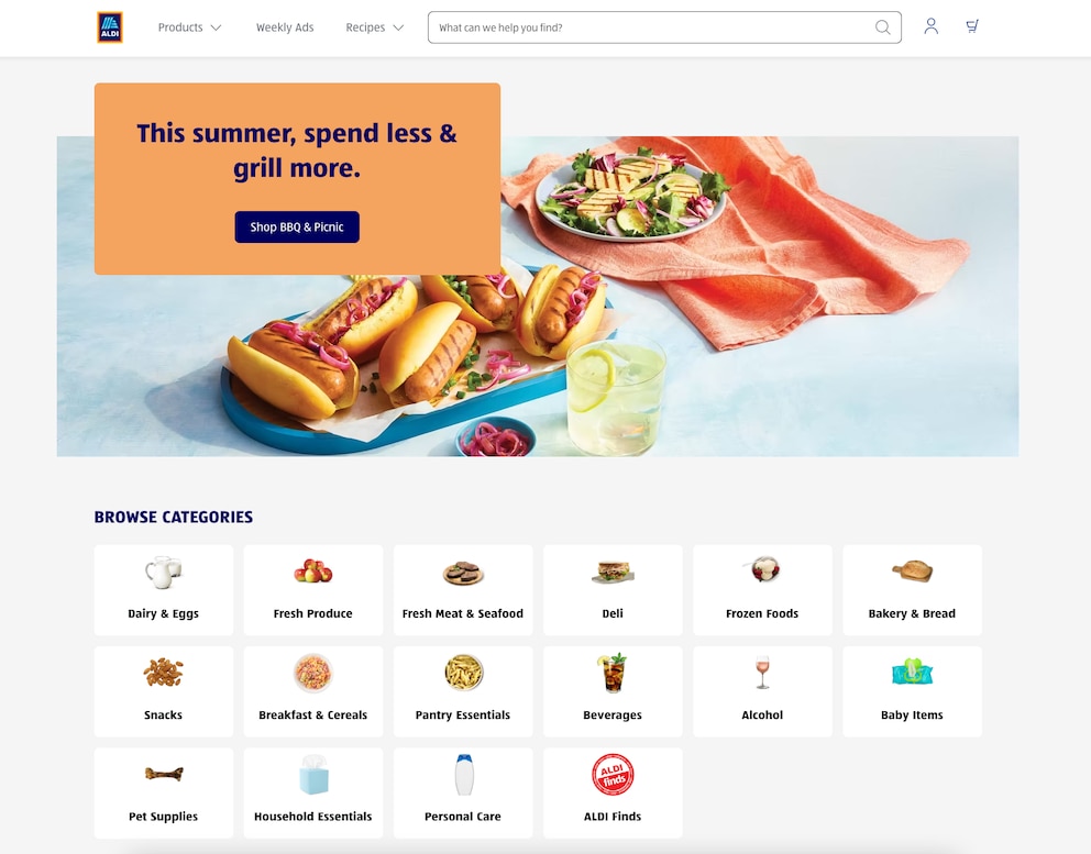 Die Online-Präsenz des Aldi-Lieferservice in den USA könnte ein Vorbild für das deutsche Pendant sein