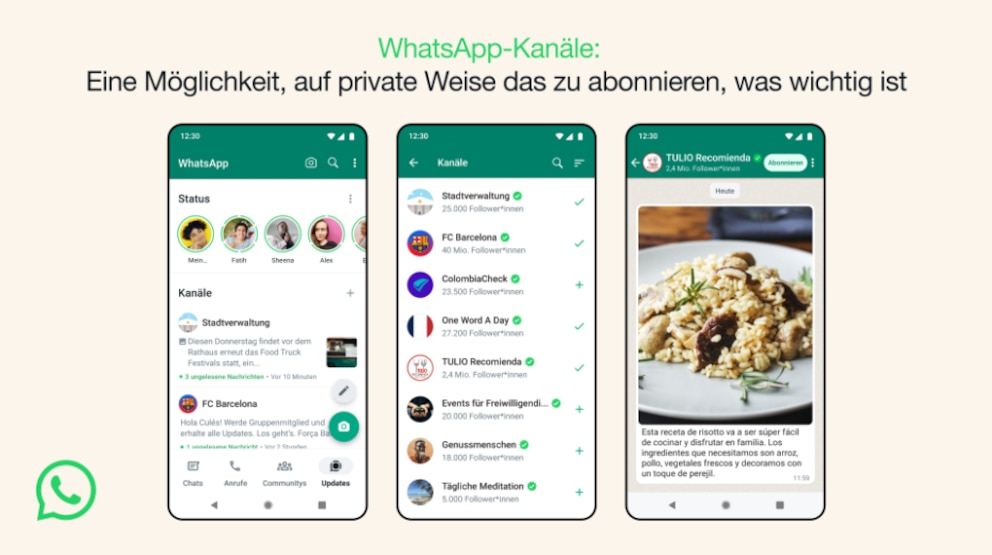 Screenshot Blog WhatsApp Ankündigung Kanäle