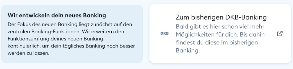 Zum Start fehlen ein paar Funktionen in der neuen Browser-Ansicht. Das verheimlicht die DKB aber nicht.