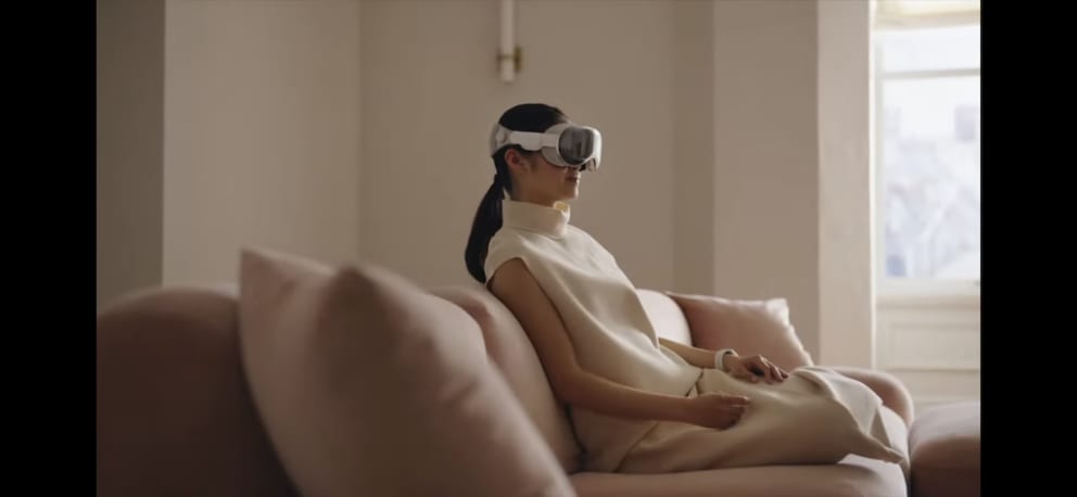 The Vision Pro allows wearers to immerse themselves in virtual worlds.