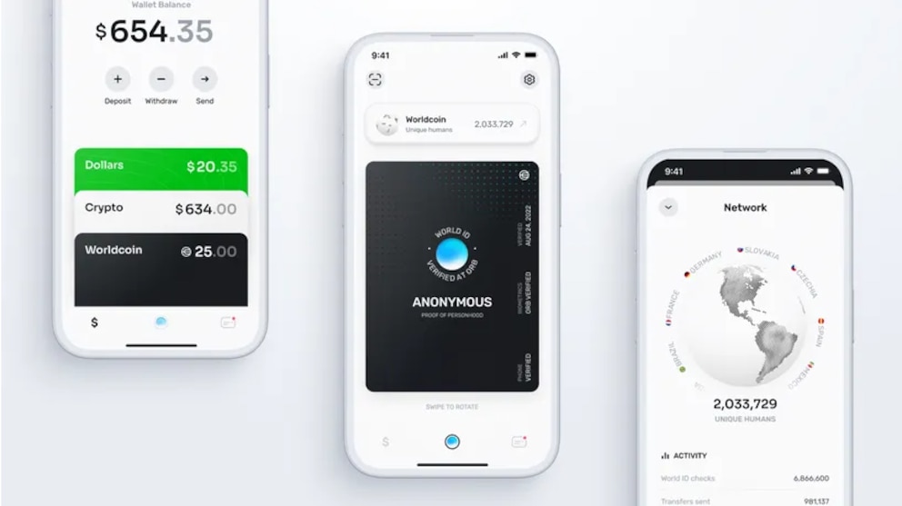 Screenshot Worldcoin-App
