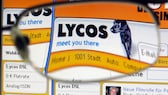 Lycos Logo mit Labrador auf Website