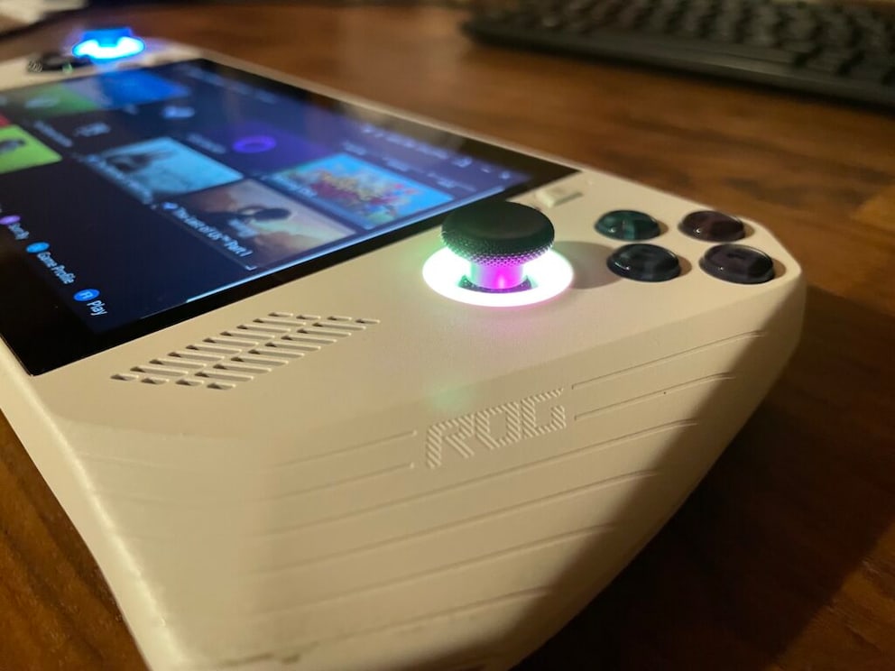 Asus ROG Ally in white from the side