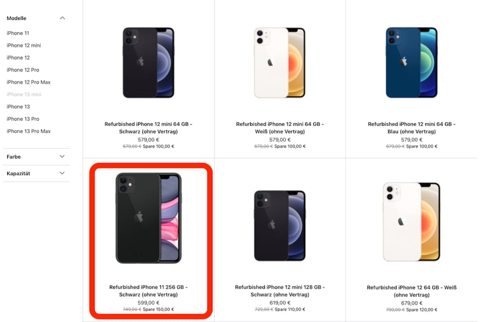 In early August, Apple still offered the iPhone 11 as a refurbished device at a reduced price