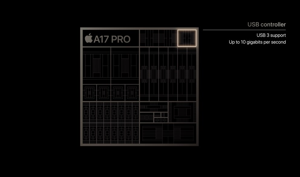 Die iPhone-15-Modelle besitzen einen USB-C-3-Anschluss. Der Controller befindet sich auf dem A17 Pro