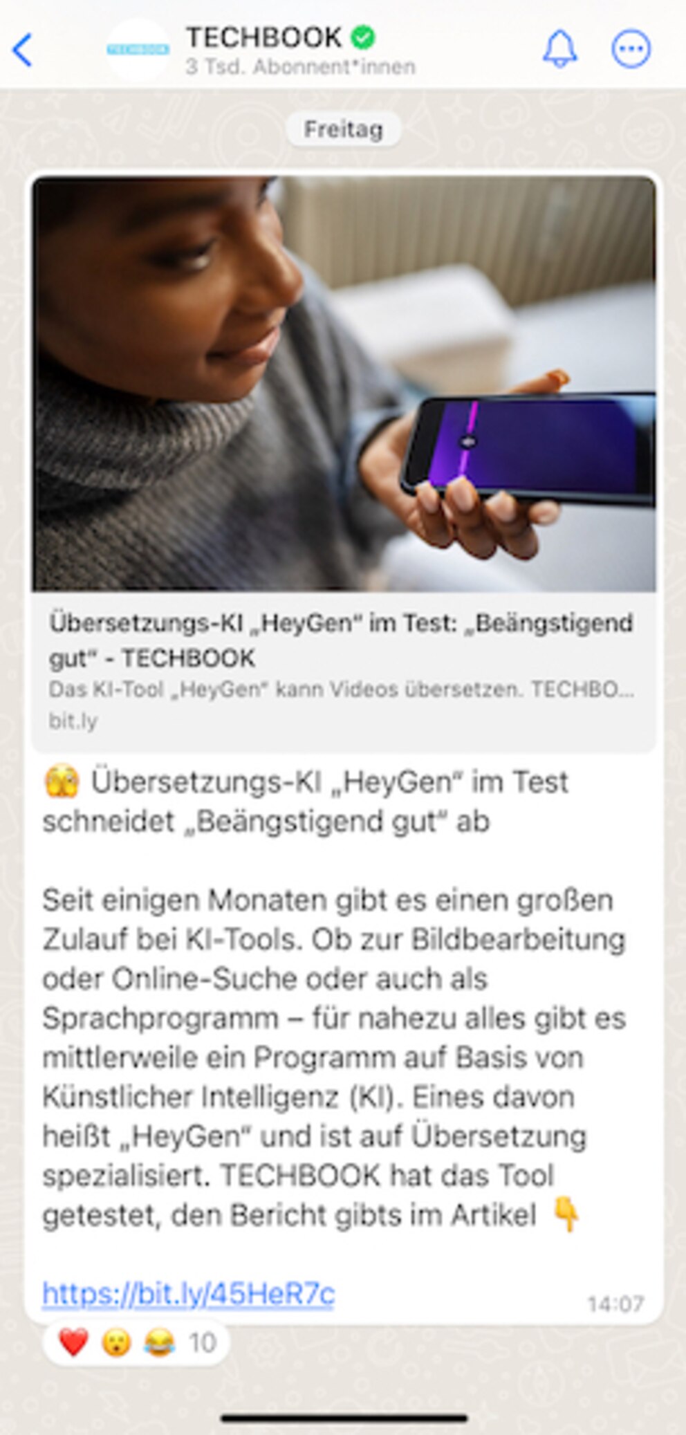 WhatsApp-Kanal von TECHBOOK