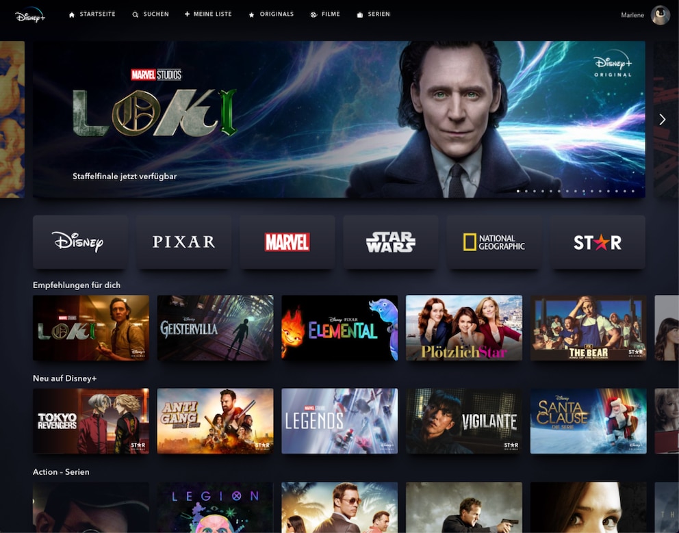Disney+ Screenshot Streaming Comparison