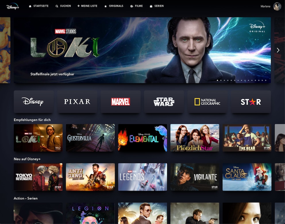 Disney+ Screenshot Streaming Vergleich