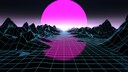 Raytracing Symbolbild: Landschaft in Raster-Optik