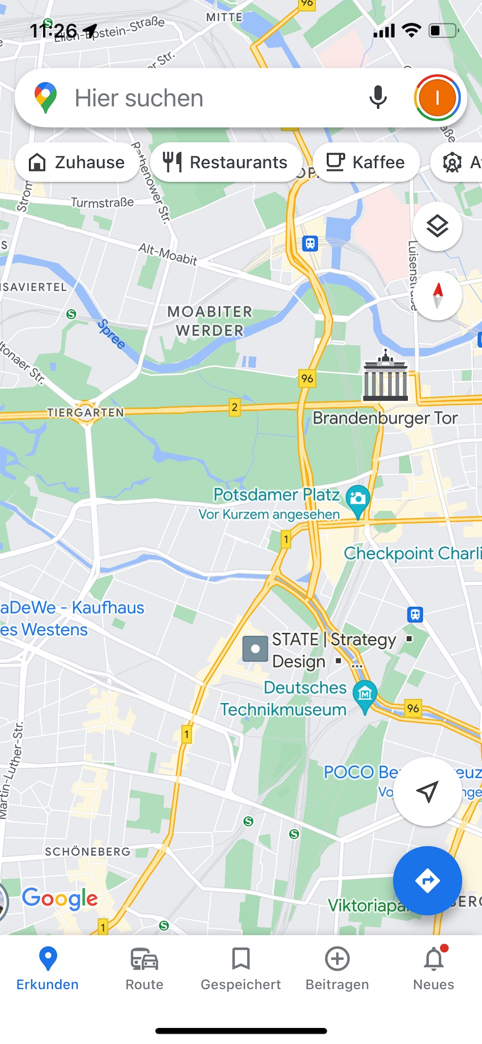 Altes Google Maps Design