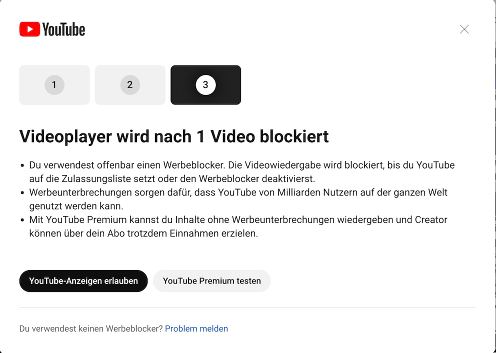 Youtube-Warnhinweis