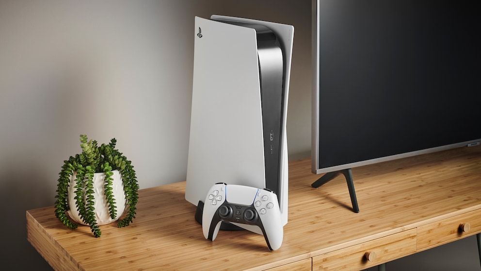 PlayStation 5 Slim Aldi: PS5 neben einem Fernseher