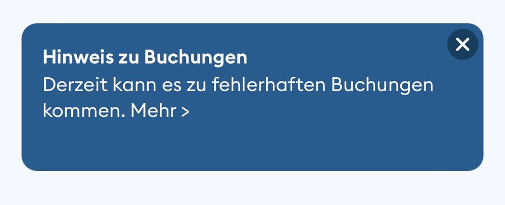 Hinweis der DKB zu möglichen Fehlbuchungen nach Zahlungen