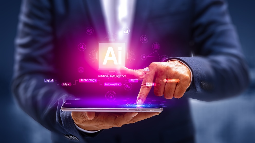 AI Logo mit Laptop