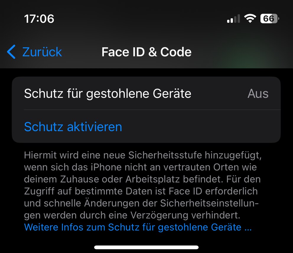 Der Schutz für gestohlene Geräte in iOS 17.3