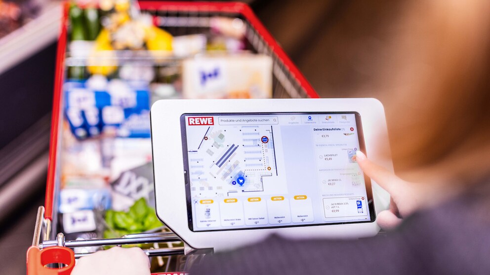 Rewes testet einen digitalen Einkaufswagen