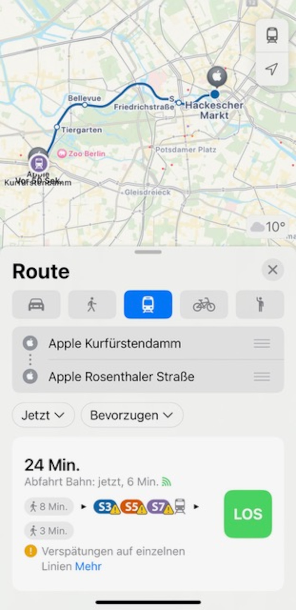 Ausschnitt aus Apple Maps für Berlin.