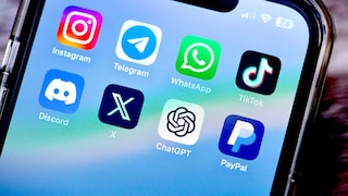 Smartphone-Oberfläche mit diversen Apps, darunter unter anderem Instagram, Discord und WhatsApp.