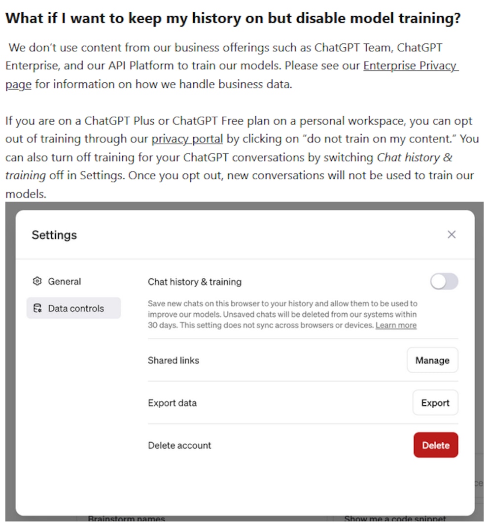 Diese FAQ-Seite von ChatGPT öffnet sich