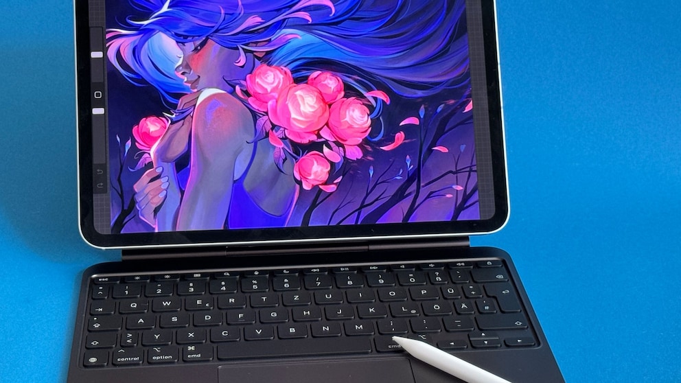 Das iPad Pro mit Tastatur und Stift