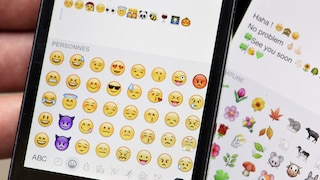 Geöffneter Chat mit Auswahlfenster für Emojis.