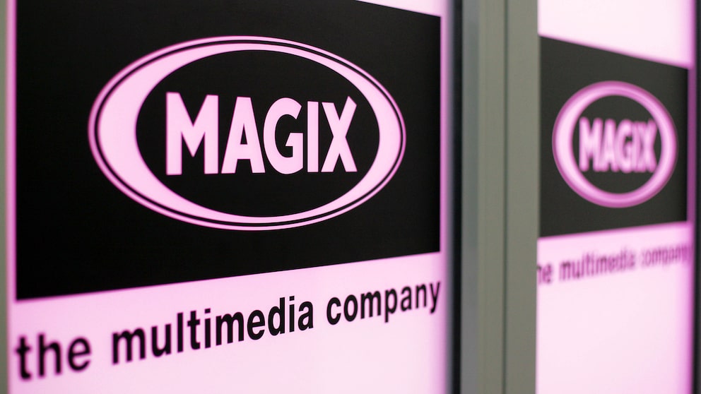 Firmenlogo von Magix an einer Wand
