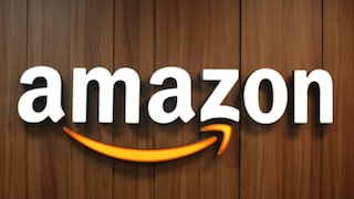 Amazon-Logo an einer Wand.