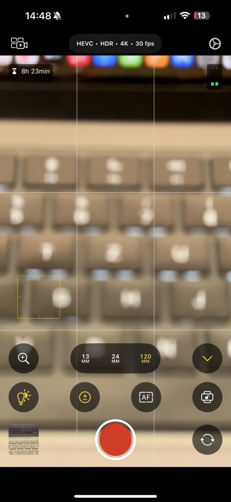 The interface of the new camera app